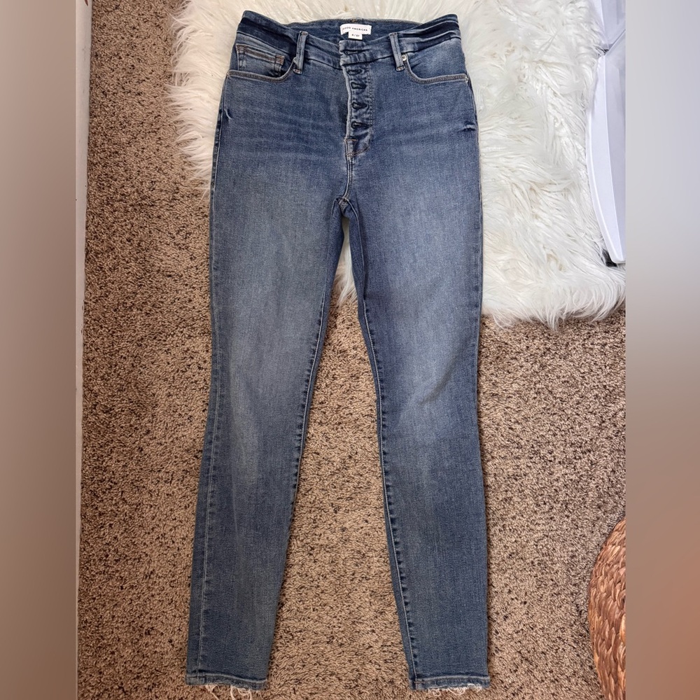 Good American Button Fly High-Waisted